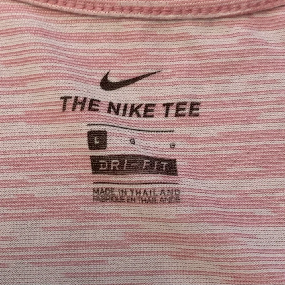 Nike Racerback Dri-Fit Tank Top Heathered Pink/White Running Workout Size L - Picture 4 of 5